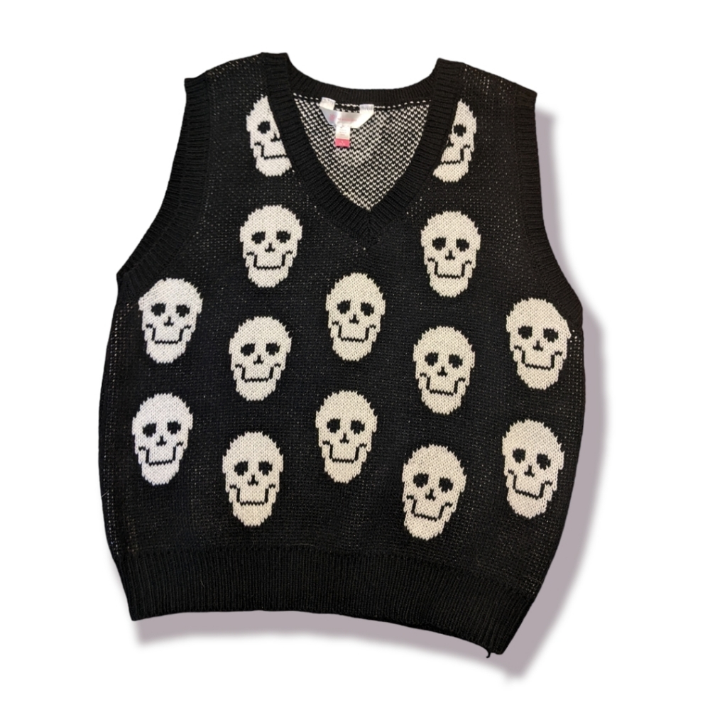 Skull knit vest
